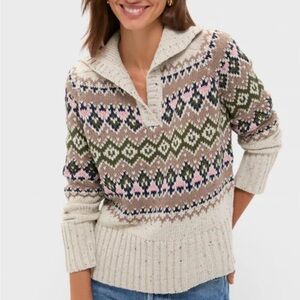 Hyacinth House Eggshell Fair Isle Edna Sweater